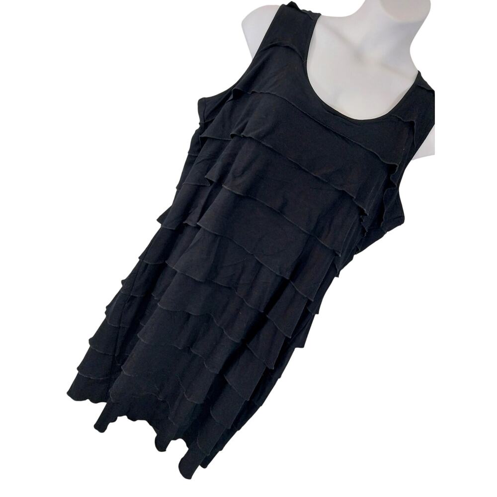CALVIN KLEIN! GORGEOUS MULTI TIERED RUFFLED SLEEVELESS STRETCH KNIT DRESS! SZ 22